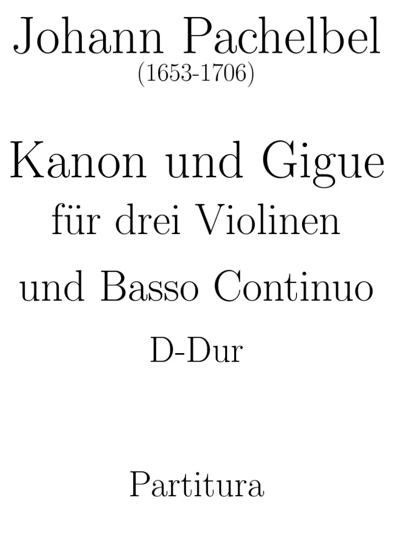 Johann Pachelbel Canon