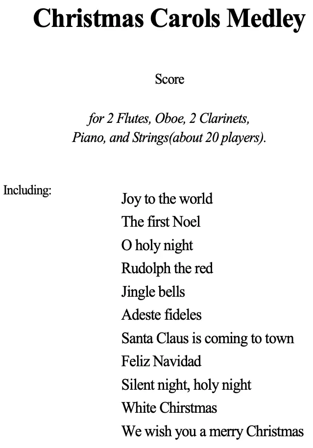 Christmas Carols Medley